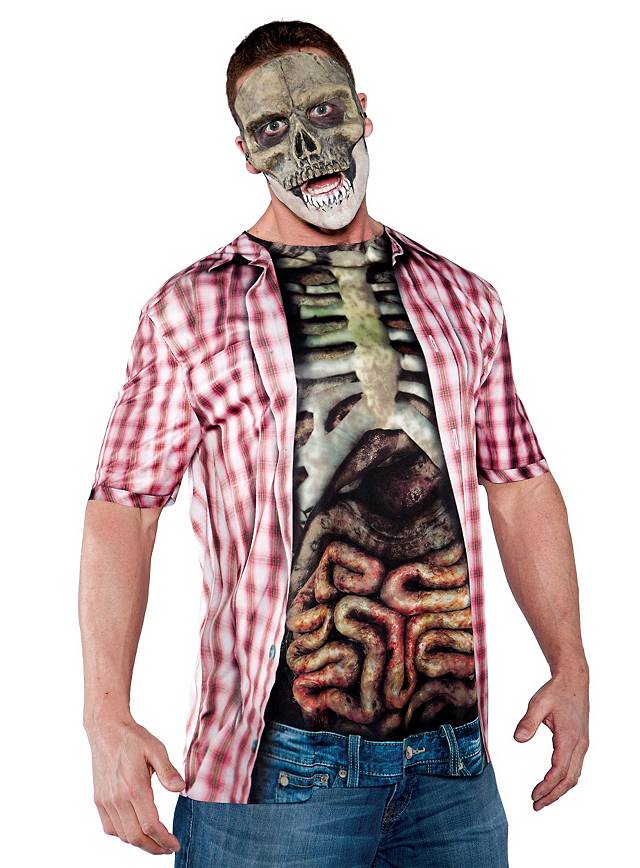 Realistisches Zombie Shirt - Halloween Kostüme günstig kaufen