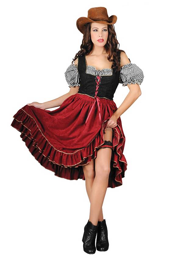 Cowgirl Kostüm Saloon Girl Dress Western Kleid Wildwest Outfit