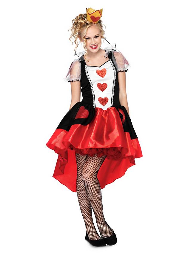 Fesche Herzkönigin - Alice im Wunderland Kostüm für Jugendliche versandkostenfrei bestellen