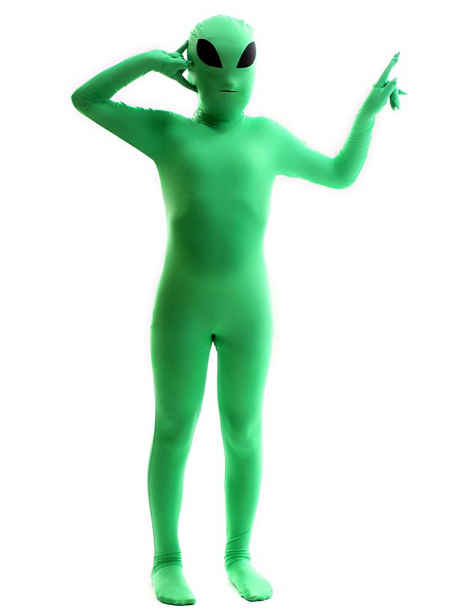 Grünes Männchen Kostüm für Kinder