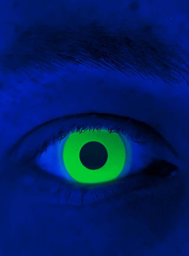 Party Accessoires Kontaktlinsen UV Neon grün