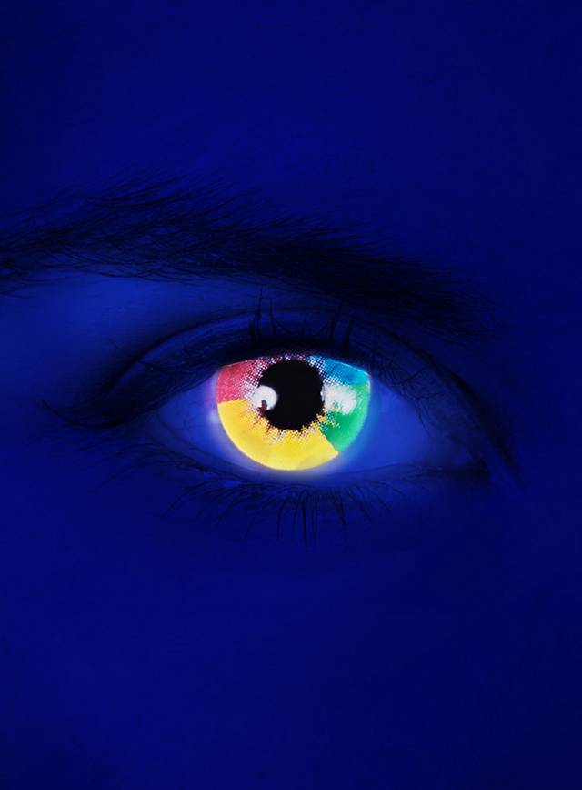 Party Accessoires UV Regenbogen Neon Kontaktlinsen