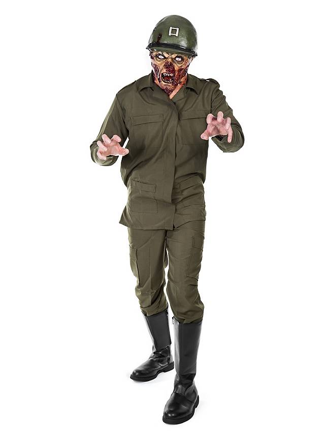 Zombie Soldat Kostüm mit Maske für die Zombie Apocalypse