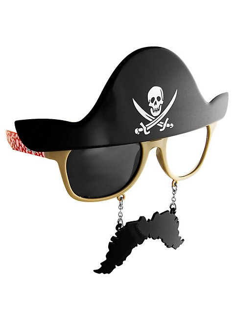 Lustige Piratenbrille: Sun-Staches Pirat Partybrille