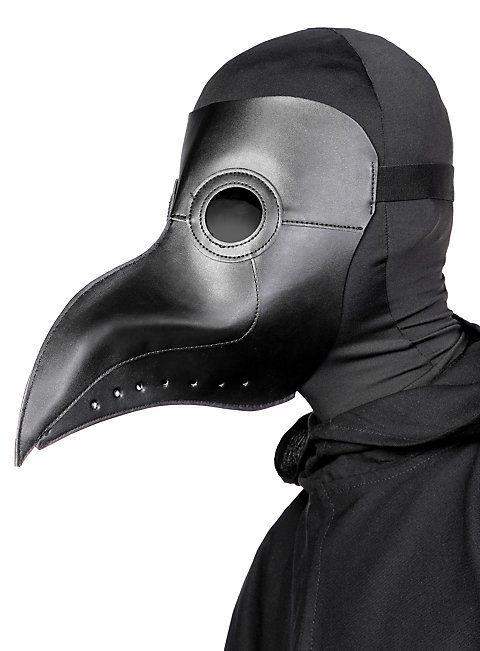 Schwarze Pestdoktor Maske Aus Kunstleder Maskworld