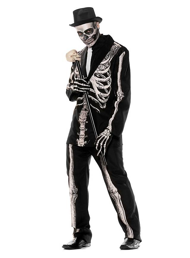 Halloween Kostüm für Herren: Gentleman Skelett Kostüm