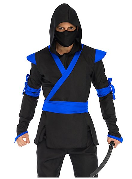 Ninja Kämpfer Kostüm blau maskworld