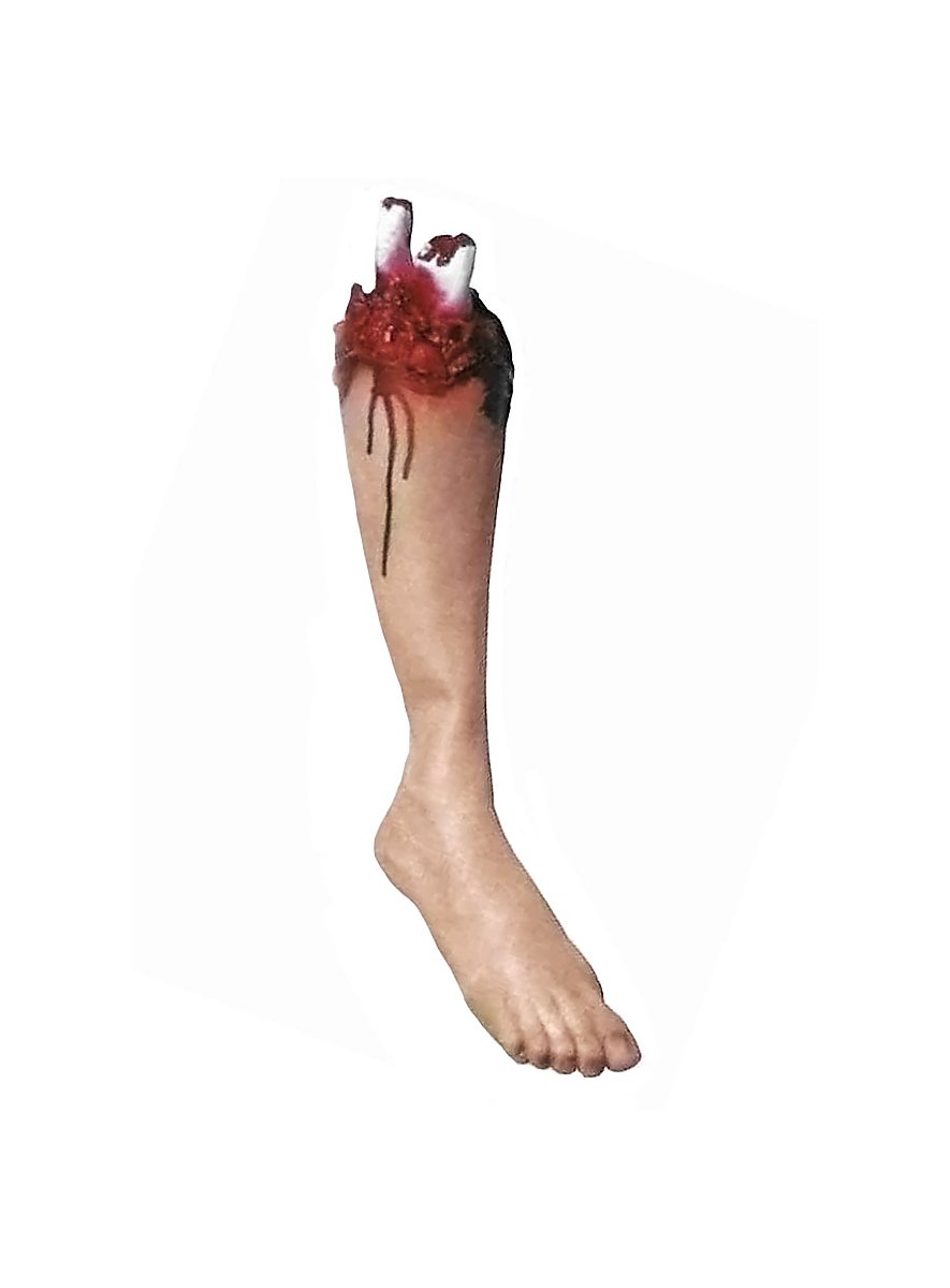 Abgerissenes blutiges Bein