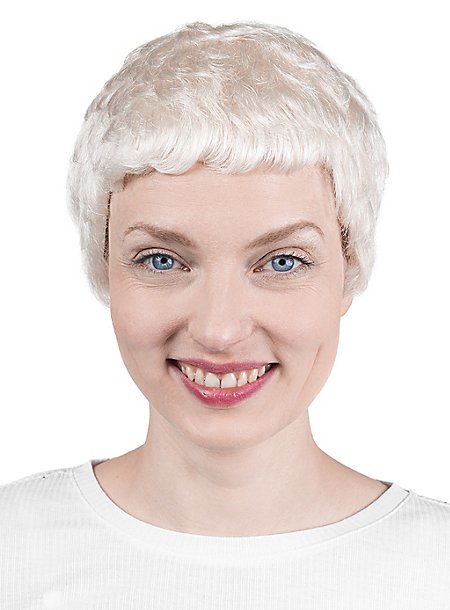 Halloween Perücke Damen - Schwarz-weißer Bob Mit Weißen Strähnen | Vampir-Kostüm Accessoire