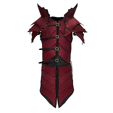 Armure de paladin elfe de sang en cuir rouge