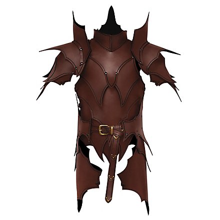 Armure d'elfe noir avec tassettes en cuir marron
