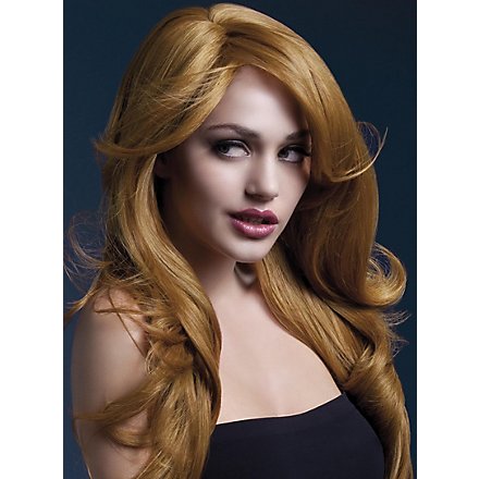Beach Waves wig copper, side parting