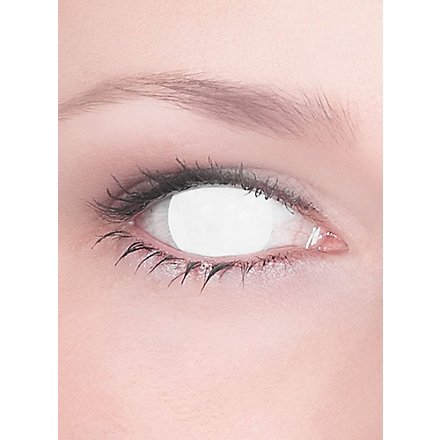 Weiße Kontaktlinsen ohne Pupille