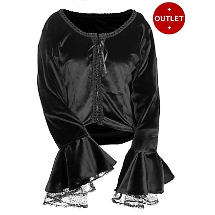 Blouse médiévale en velours avec garniture - Erina