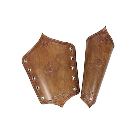 Bras d'armure en cuir feuille de chêne
