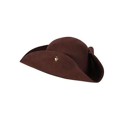 Cappello a tricorno in feltro marrone