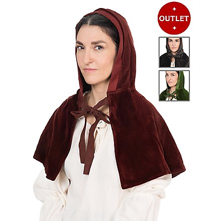 Cappuccio medievale in velluto - Viola