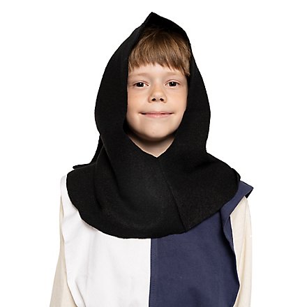 Capuche médiévale noir pour enfant