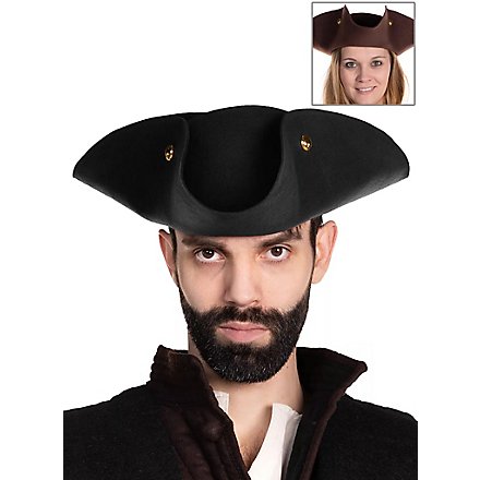 Chapeau de pirate Tricorne en feutre de laine - Henry