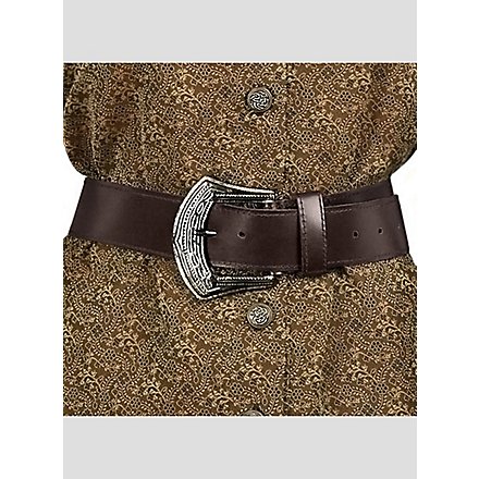 Cintura pirata in pelle marrone
