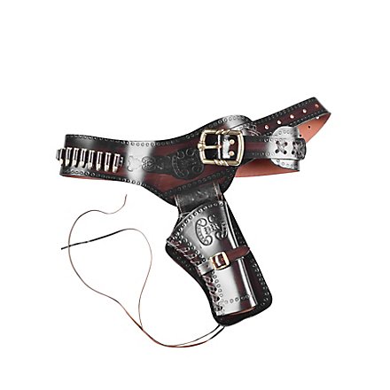 Cintura revolver premium con cartucce decorative marrone scuro