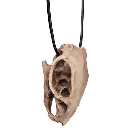 Colgante de Calavera de Rata Impresión 3D con cordón de cuero (7cm)