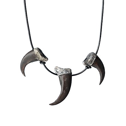 Collier avec 3 griffes de loup (impression 3D peinte)