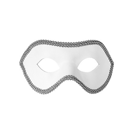 Colombina con Passamaneria bianco-argento Venezianische Ledermaske