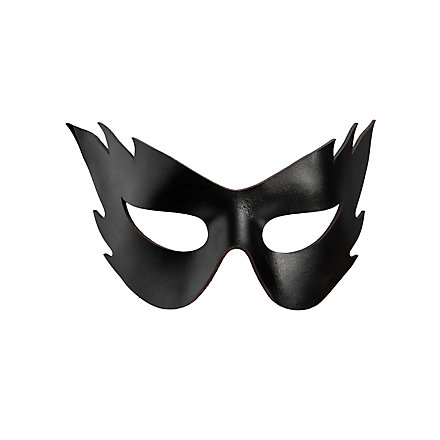 Colombina Fiamma noir Masque en cuir vénitien