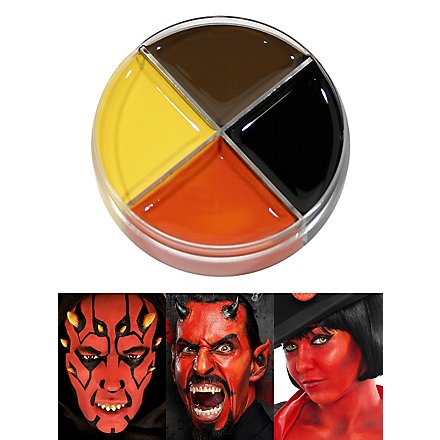 Crema trucco diavolo rosso-giallo-marrone-nero 15ml