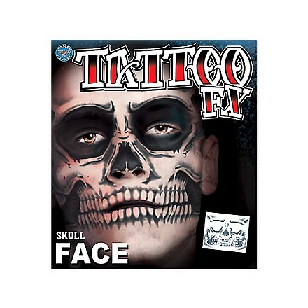 Doodshoofd gezicht plaktattoo