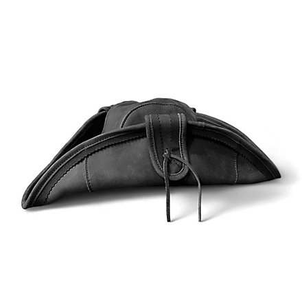Dreispitz aus Leder schwarz