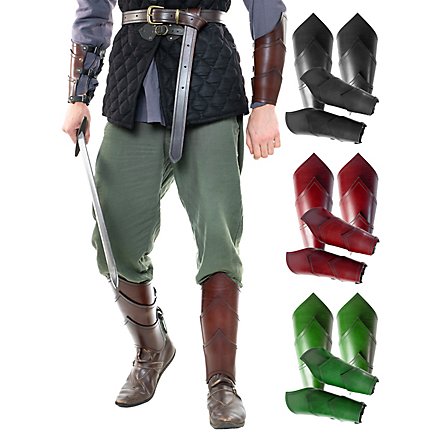 Ensemble de brassards et grèves en cuir – Chevalier Dragon