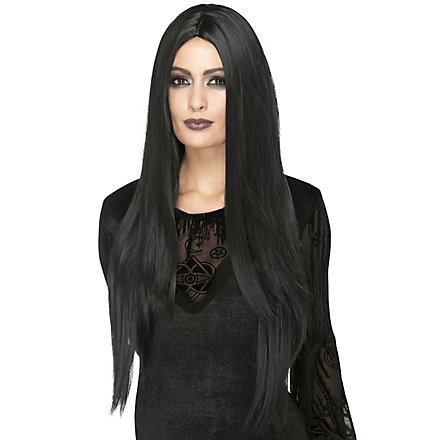 Extra long synthetic hair wig black