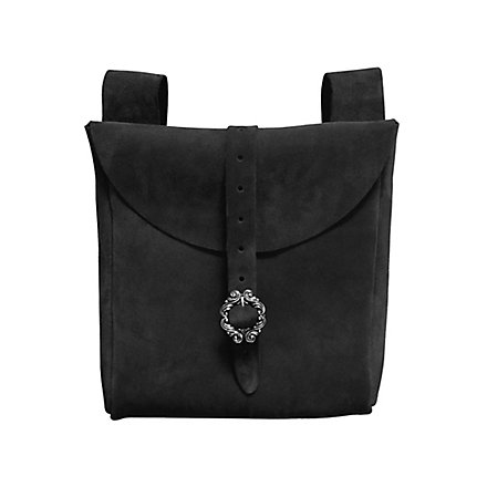 Grande sacoche de ceinture en daim noir