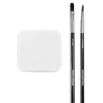 Kit pinceau-éponge avec 2 pinceaux et éponge pour le maquillage
