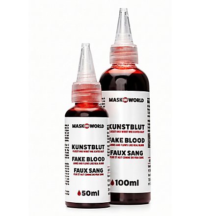 Kunstblut Flasche mit Dosierspitze 50 ml / 100 ml