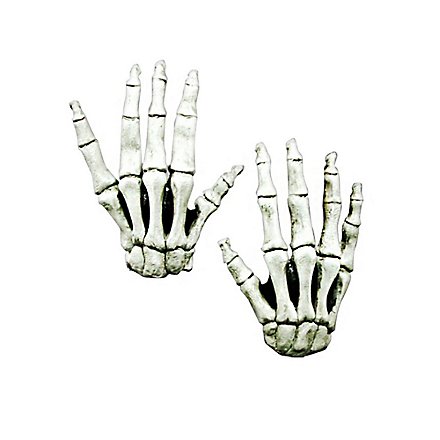 Langfinger Skeletthände weiß aus Latex