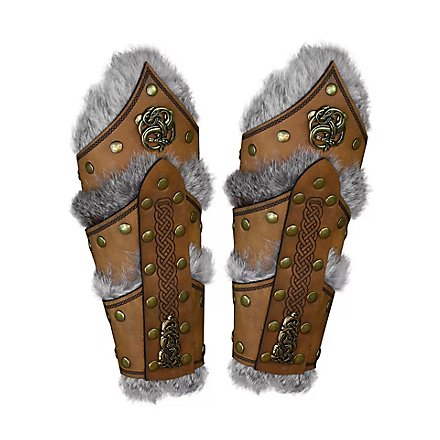 Leather bracers with fur - Heimdall