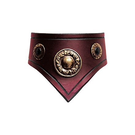 Leather Collar red & gold 