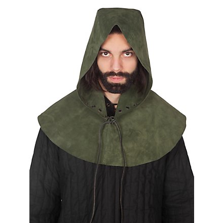 Leather hood - Rogue green - andracor.com