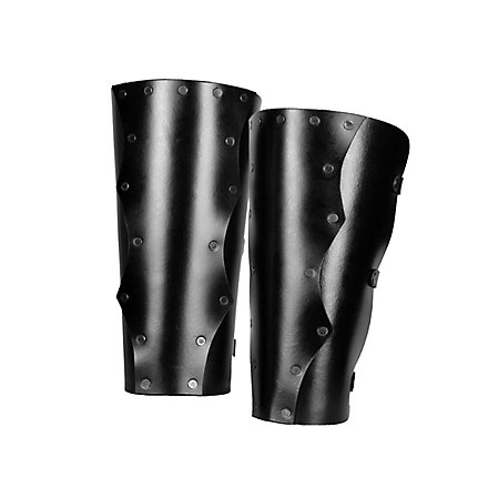 Leather Leg Guards Assassin black 