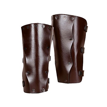 Leather Leg Guards Assassin brown 