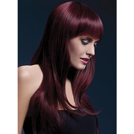 Long feather cut with pony wig cherry