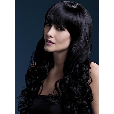 Long Soft Curls wig with crown black