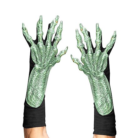Mains de monstre vert en latex