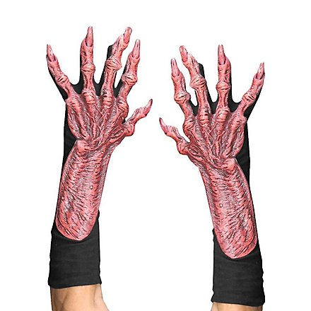 Mani di mostro rosse in lattice