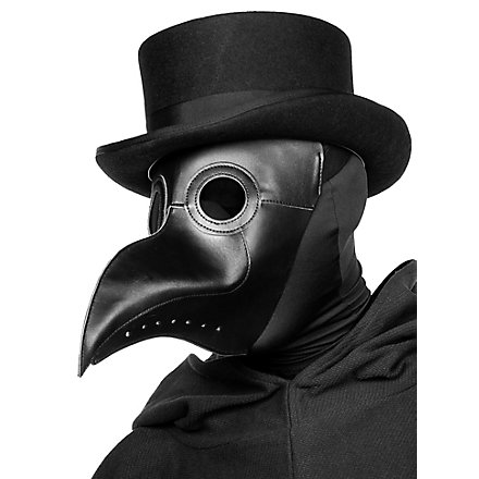 Masque noir de docteur de la peste en cuir synthétique 