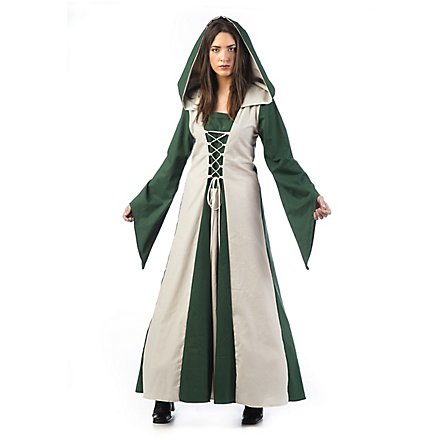 Medieval costume damsel dark green