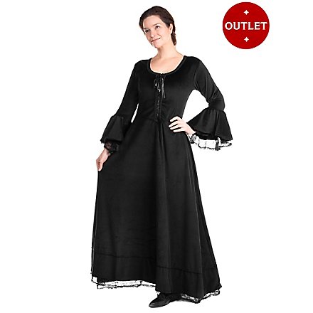 Medieval velvet dress with lace hem - Juni